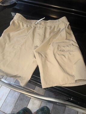 Light Tan Drawstring Casual Shorts